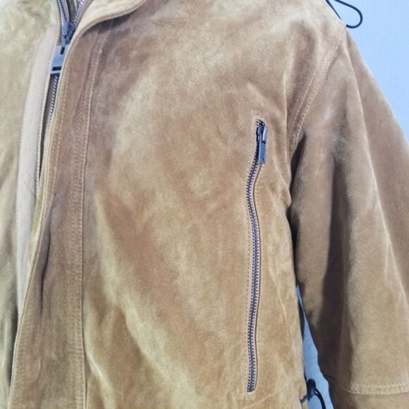 Wilsons Leather M Julian Suede Parka Coat Mens Small Brown Heavy Winter - Picture 5 of 16